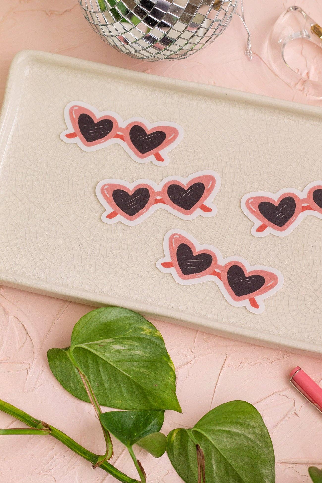 The Print Pantry - Wholesale Sticker - Heart Eyes Clear Sticker6