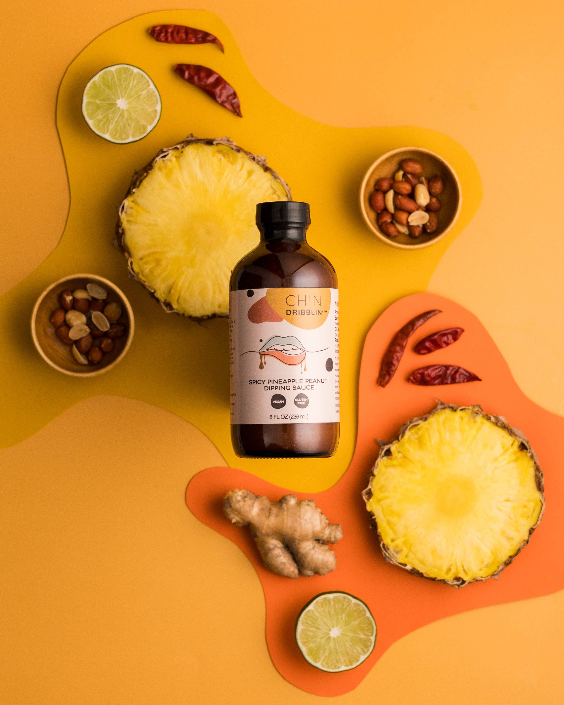 Chin Dribblin' Specialty Asian Fusion Sauces - Wholesale Sauce - Spicy Pineapple Peanut Dipping Sauce