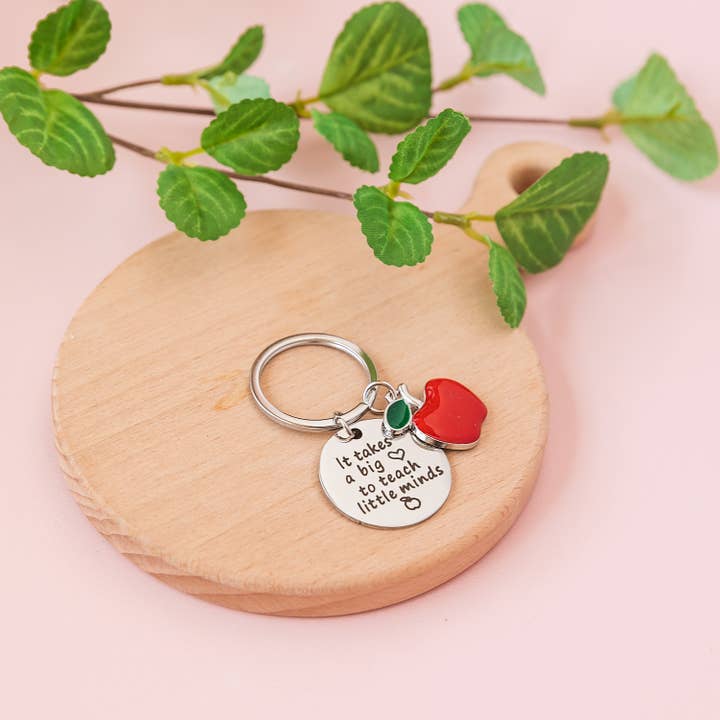 Teacher Appreciation Keychain With Apple Charm for wholesale by Succulent Kreations