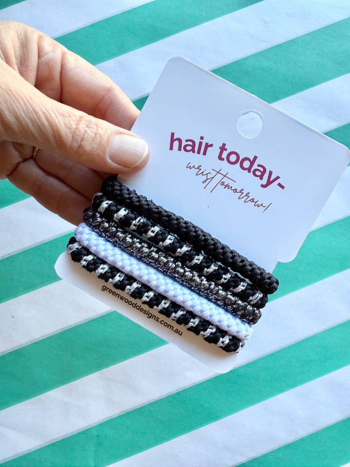 Hair Elastics Pack - Humbug for wholesale by Greenwood Designs