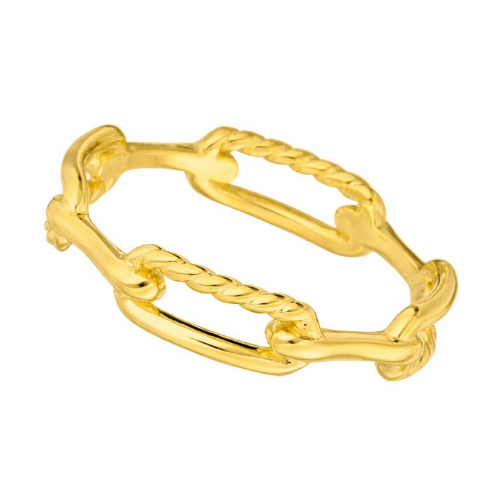Kettingring, 18K geelgoud verguld, voor wholesale door Leaf Jewelry