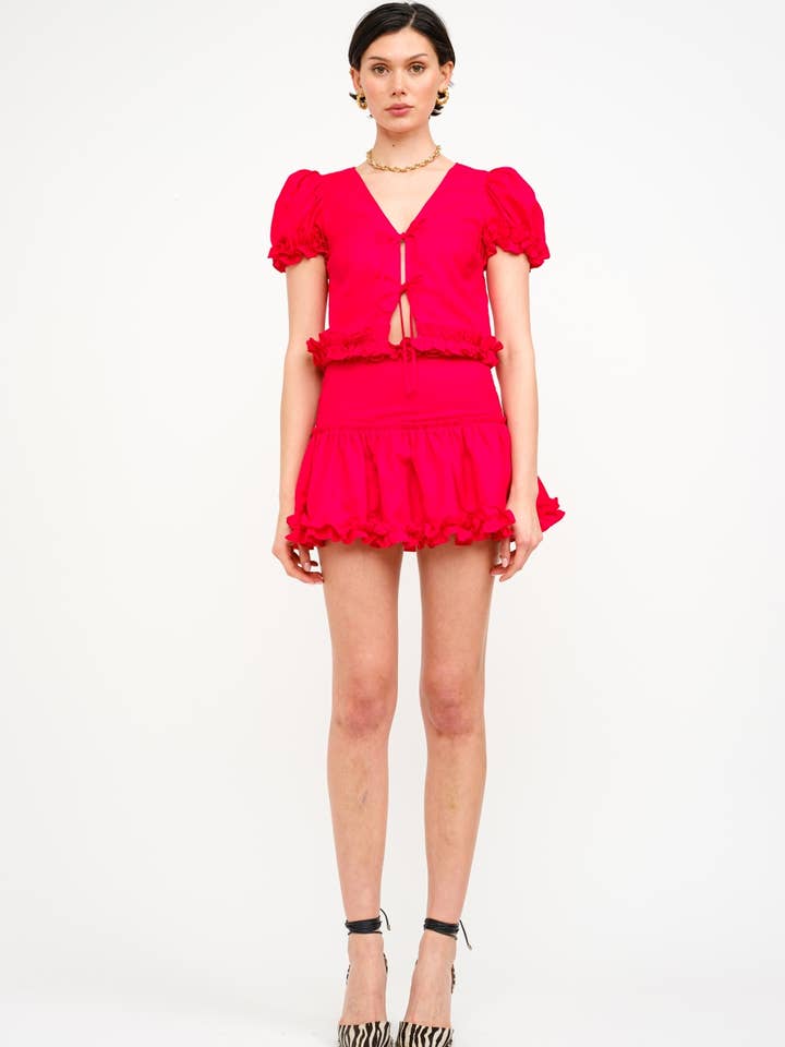 Natalia Chili Red Top for wholesale by Sofie the Label