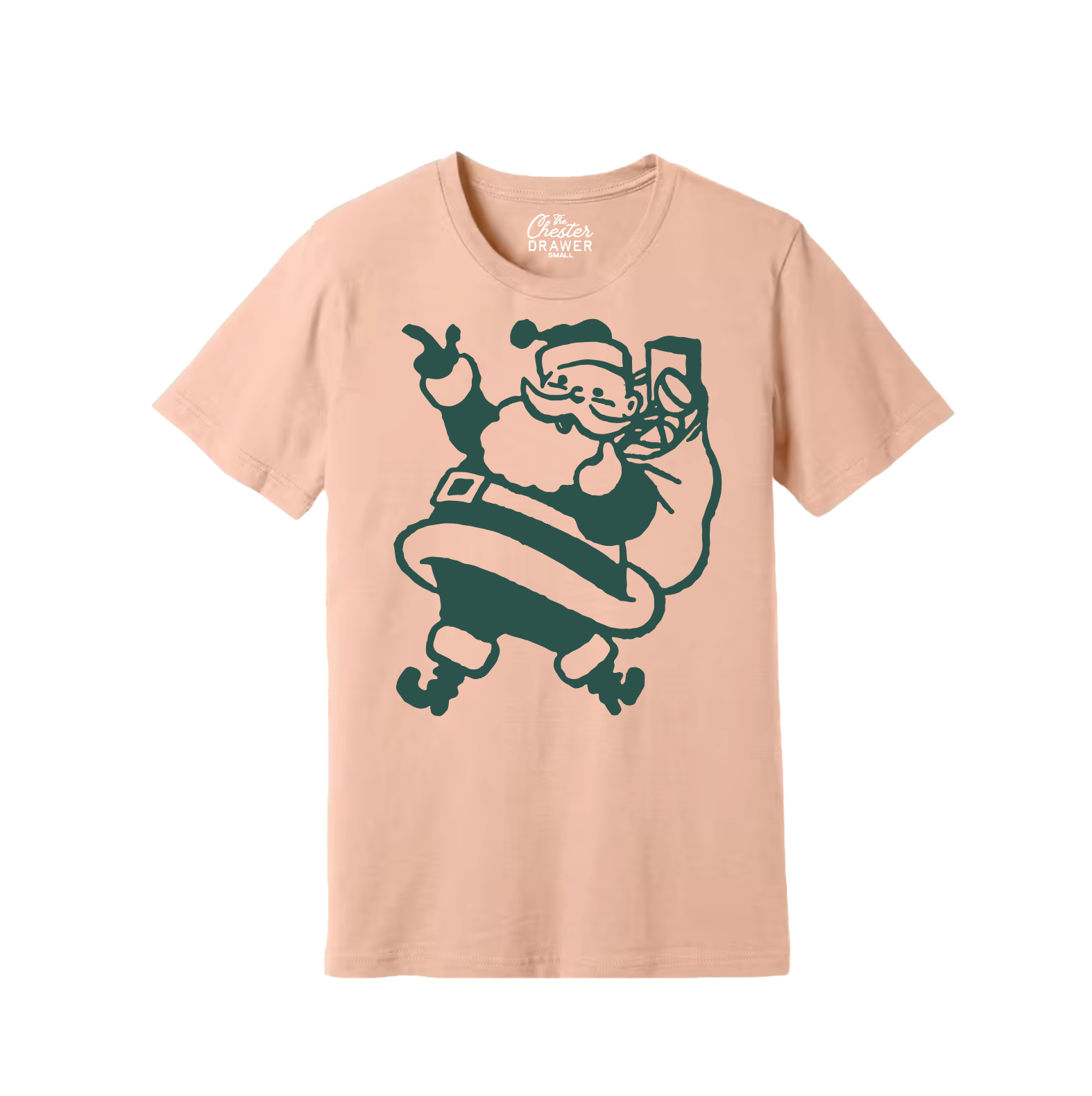 The Chester Drawer – Großhandel T-Shirt mit Siebdruck – Unisex – Retro-Weihnachtsmann-T-Shirt0