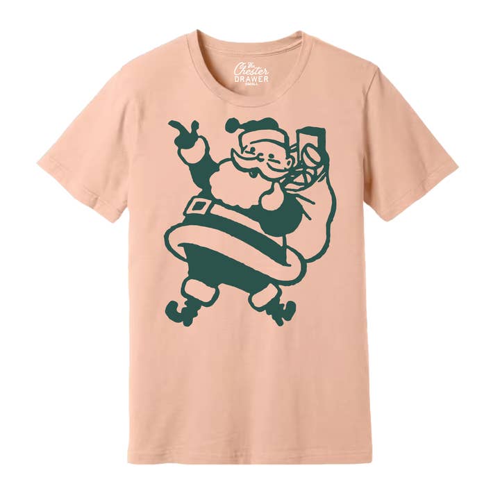 The Chester Drawer - Wholesale Screen Printed T-Shirt - Unisex - Retro Santa T-Shirt0