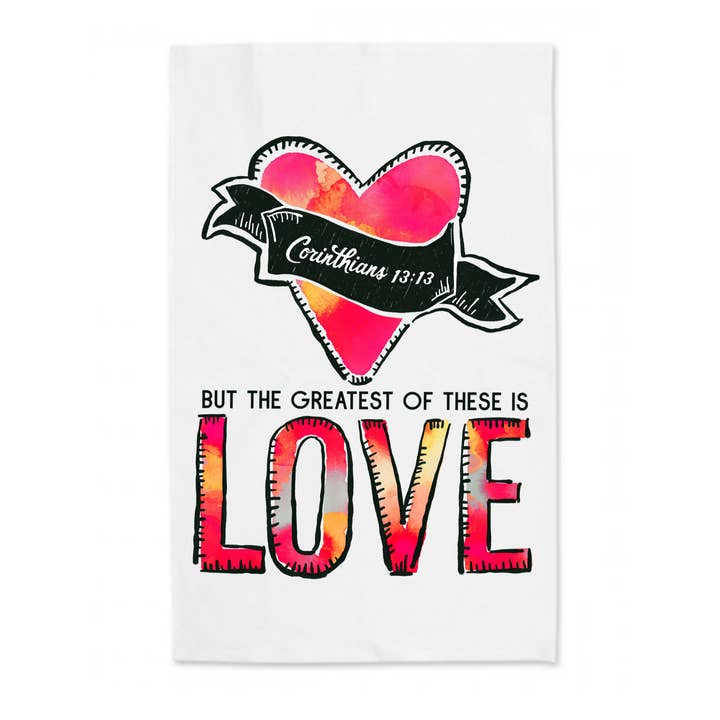 Love Tea Towel for wholesale by Sweetgum Studio