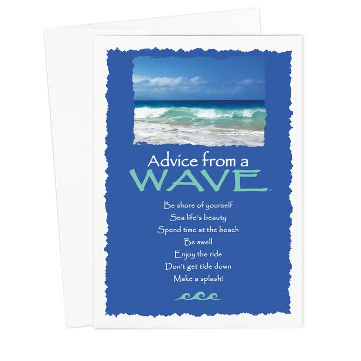 Advice from a Wave Carte de vœux - Blank pour la vente par Advice for Life by Your True Nature