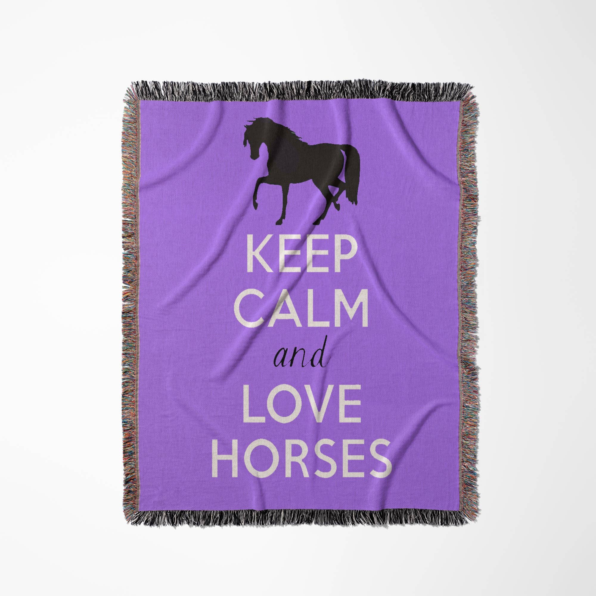 3dRose - Wholesale Throw Blanket - 3dRose, Keep calm and love horses. Purple., Blanket0