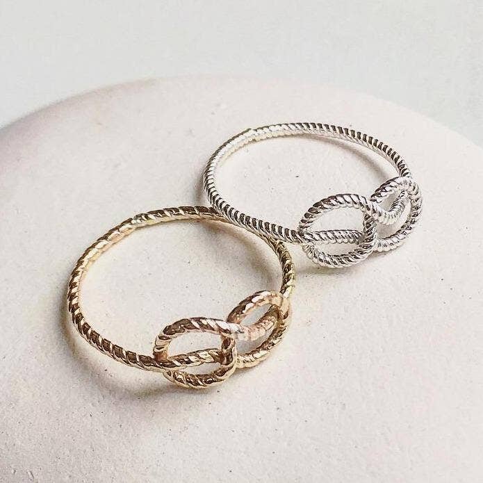 Foamy Wader – wholesale Band/Stackad Ring – Sailor Knot Ring - handgjorda nautiska rep kärlek knut ring6