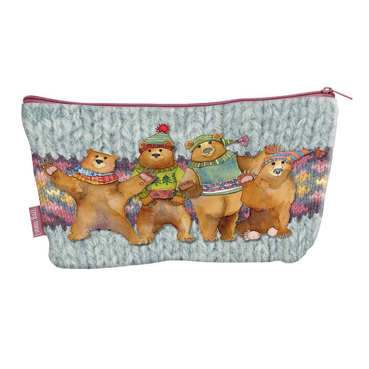 Woolly Bears, Zipped Pouch for wholesale by Emma Ball Ltd