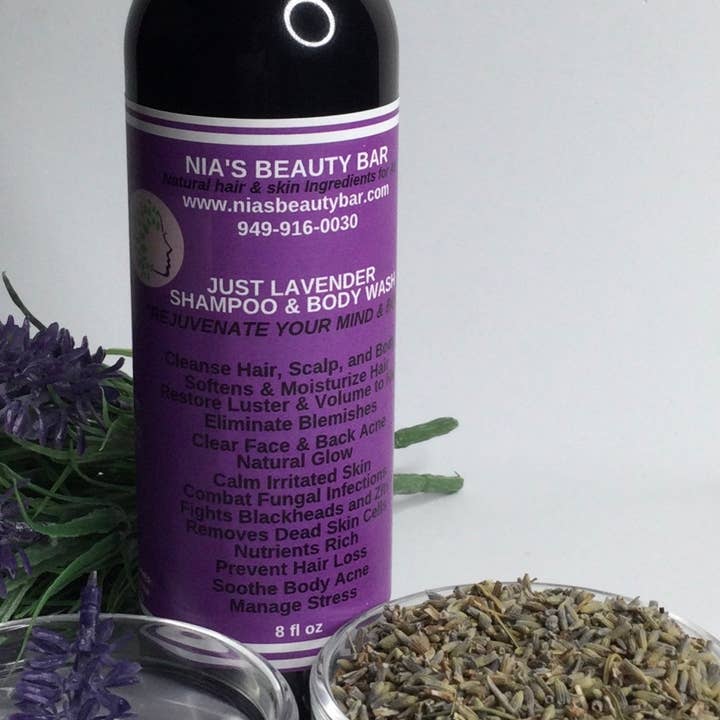 Lavender Shampoo Body Wash for Cleansing Hair Scalp and Body for wholesale by NIA'S BEAUTY BAR L.L.C.
