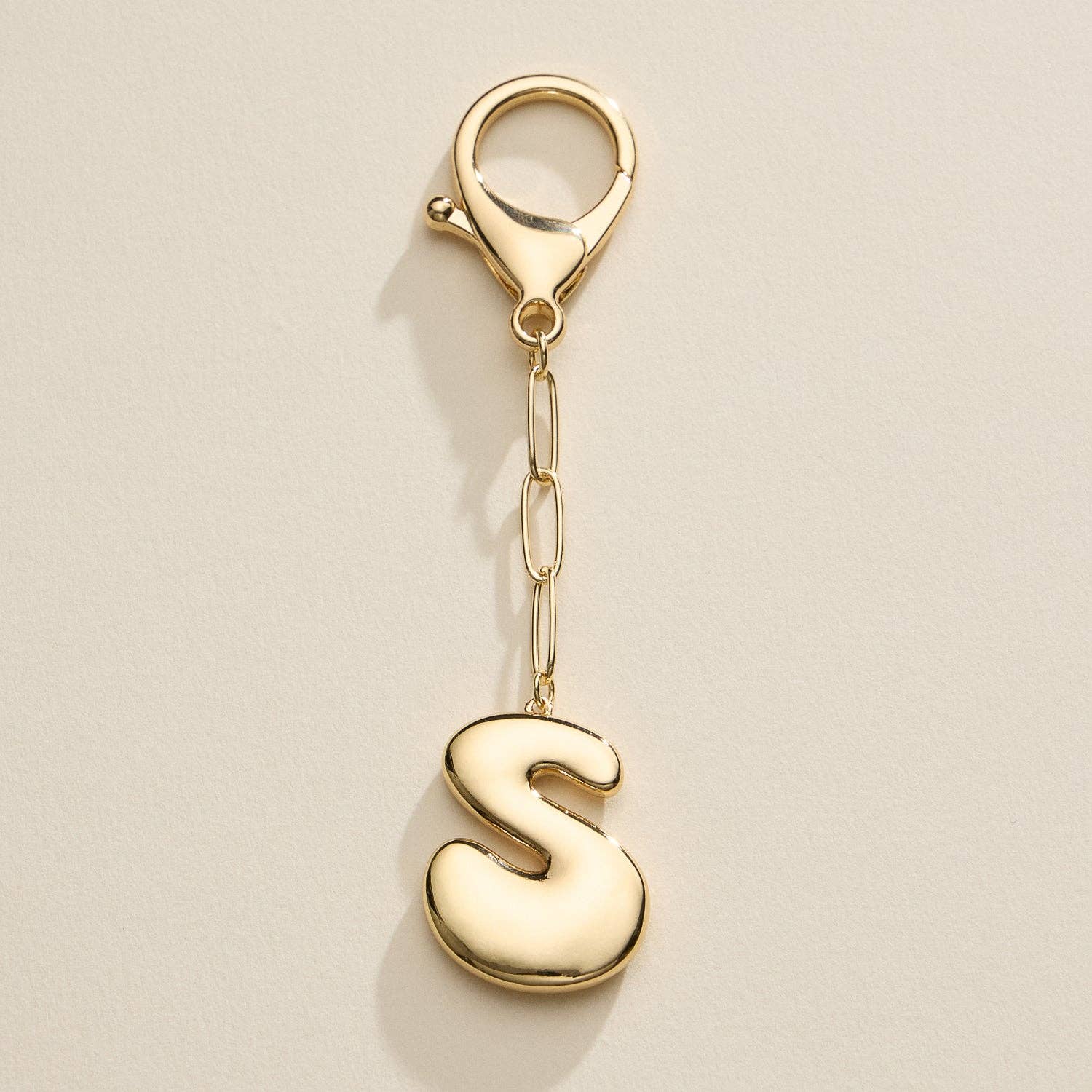 Lilla Haven - Wholesale Keychain - Women's - Bubble Letter Initial Keychain – Gold and Silver Tone Personalized Charm37
