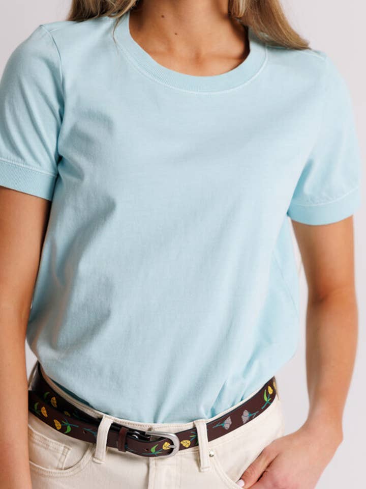 Your Favorite Light Blue Basic Short Sleeve Tee for wholesale on Faire