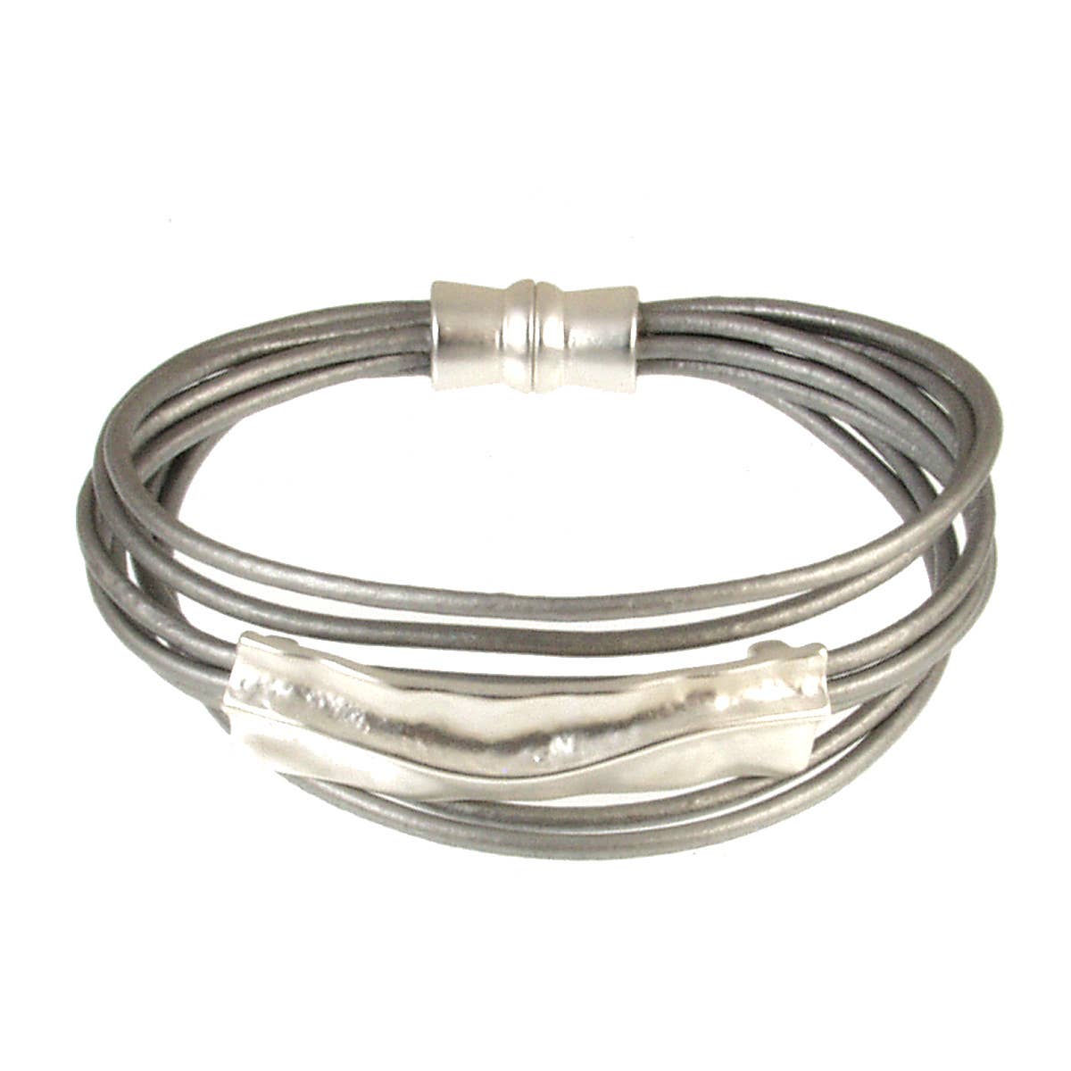 Origin Jewelry - Wholesale Bangle Bracelet - Wavy metal design magnetic closure bracelet0