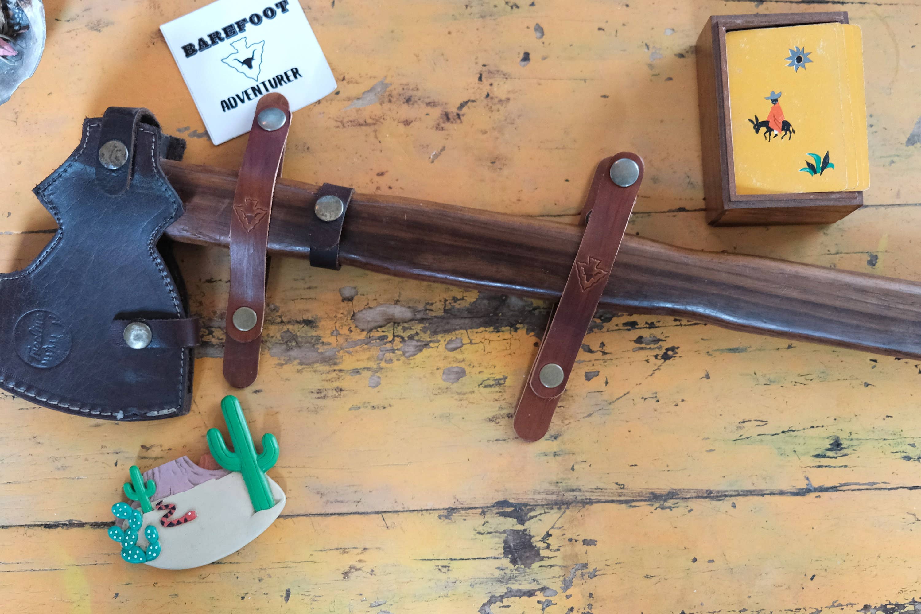 Small Truck Campers - Wholesale Wall Hook - Leather Axe Display/Holder2