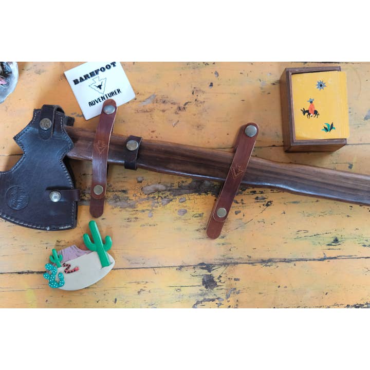 Small Truck Campers - Wholesale Wall Hook - Leather Axe Display/Holder2