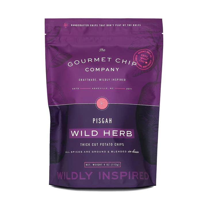 Pisgah Wild Herb Thick Cut Potato Chips - Case of 12 for wholesale by The Gourmet Chip Company