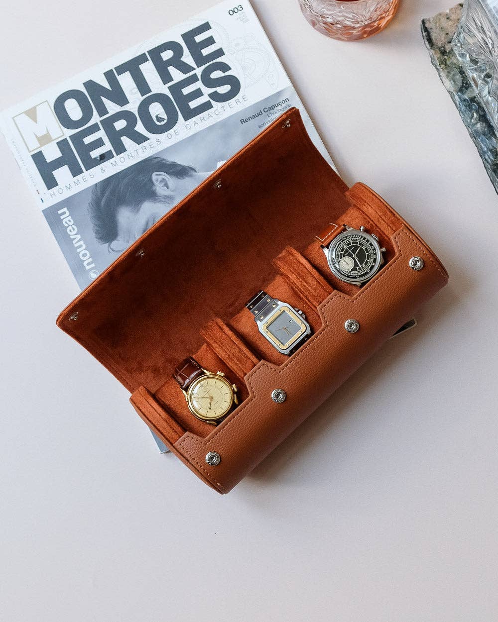 Maison Scarlett - Wholesale Jewelry Box/Organizer - James 3-slots PU leather watch box5