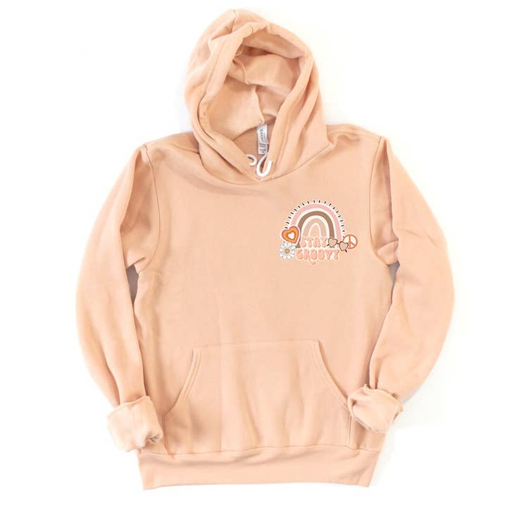 STAY GROOVY Graphic hoodie van sponsfleece, uniseks voor wholesale door Shamaim