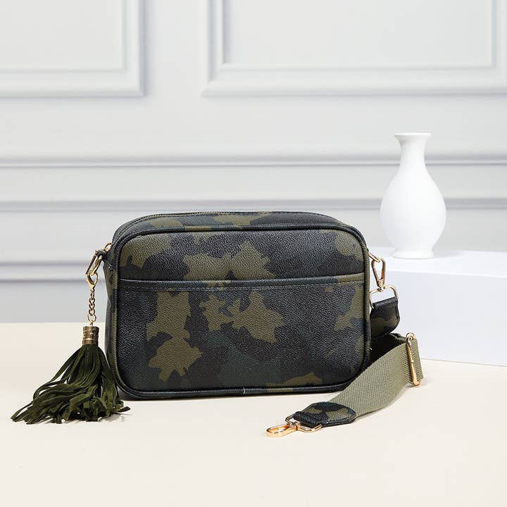 MiMi Wholesale - Wholesale Crossbody Bag - Women's - TG10204 Solid Color Tassel Camera Crossbody Bag13