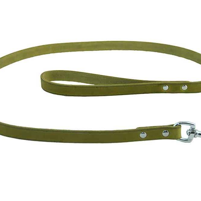 Guinzaglio in pelle Soft Country verde per la vendita all'ingrosso da parte di Earthbound Italia
