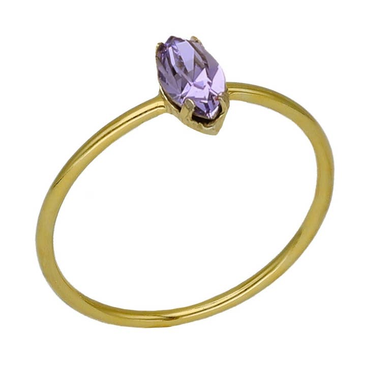 Bianca ring kristal in Zilver verguld met Goud voor wholesale door Victoria Cruz