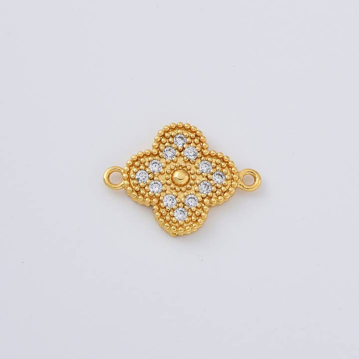 Beads Creation - Wholesale Individual Charm/Pendant - Dainty Four Leaf Clover Charm Individual Pendant