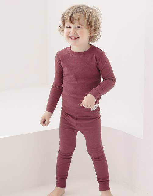 New Melange Red Long Sleeve PJs for wholesale on Faire10