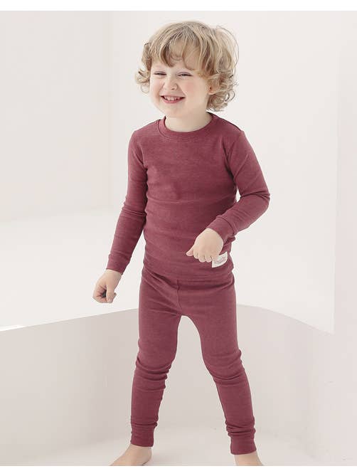 New Melange Red Long Sleeve PJs for wholesale on Faire10