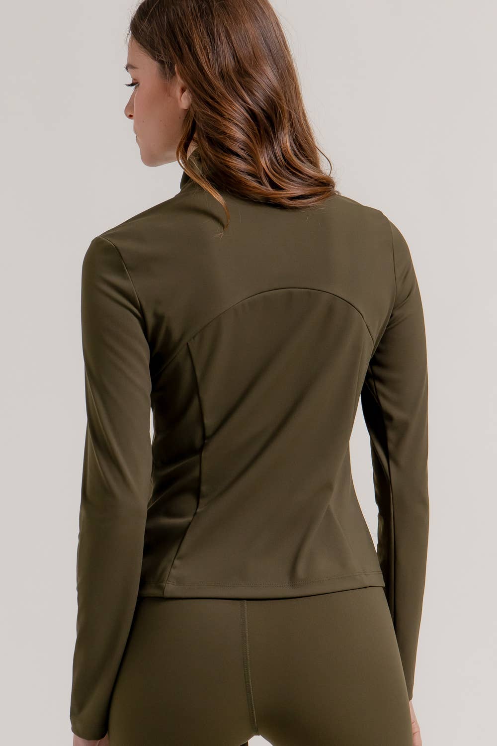 Active Basic | Active USA - Wholesale Athletic Jacket - Women's - Long Sleeve Mock Neck Seam Detail Workout Jacket23