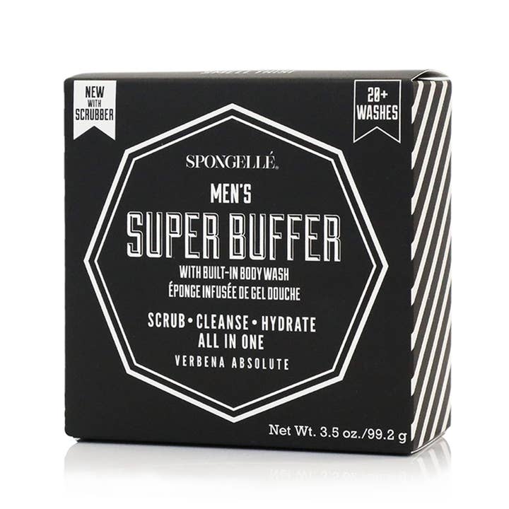 Spongellé - Wholesale Bath Pouf/Sponge - 20+ Men's Super Buffer w/ Black Scrubber (Verbena Absolute)