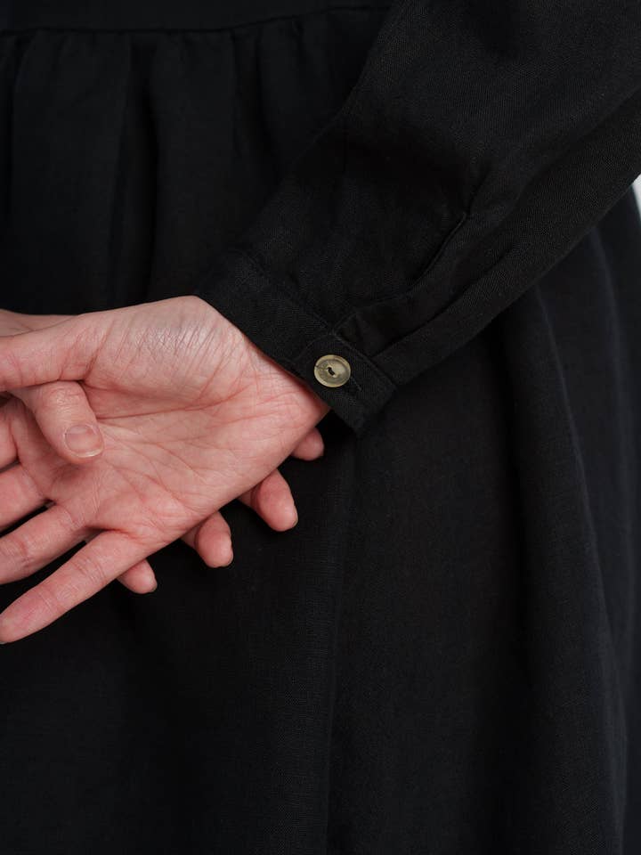 Night Garden Classic – Midi Linen Dress with Peter Pan Collar for wholesale on Faire22