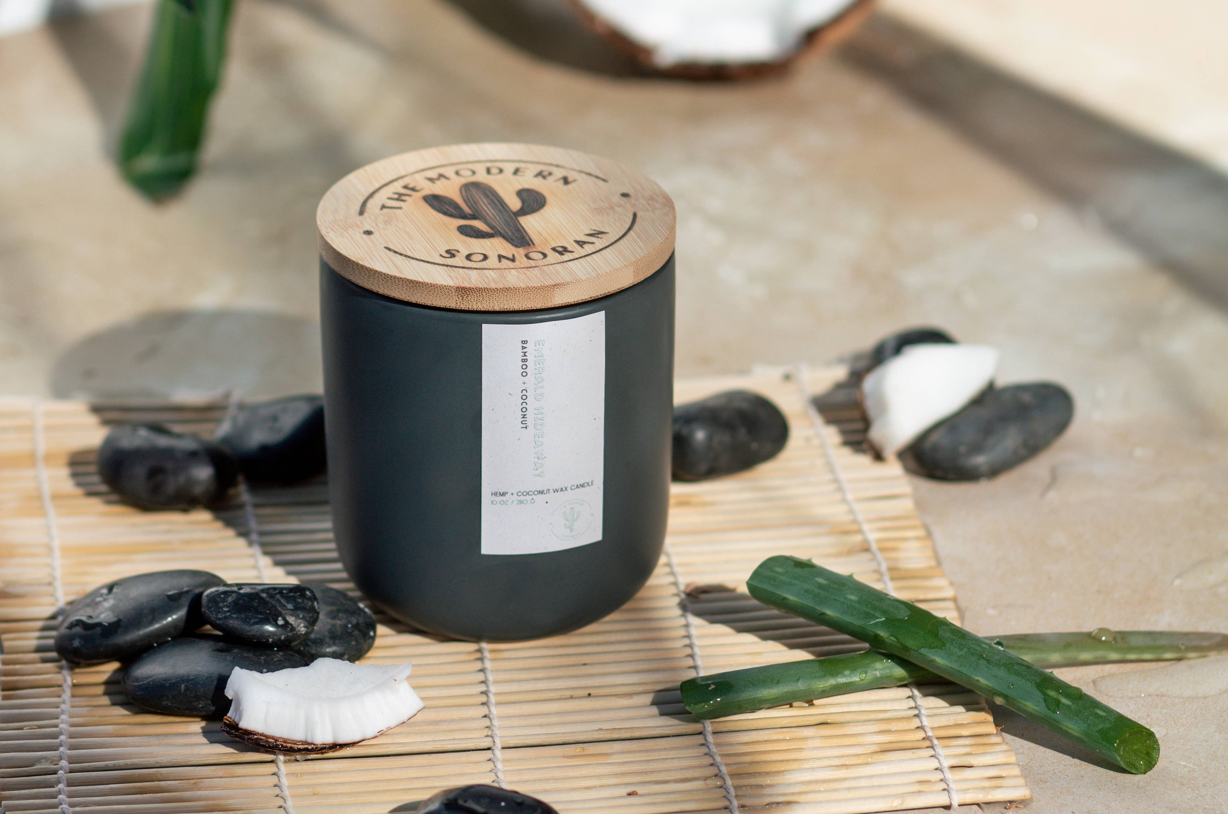 The Modern Sonoran - Wholesale Jar/Filled Candle - Emerald Hideaway: Quiet Luxury Hemp & Coconut Candle, 10 oz3