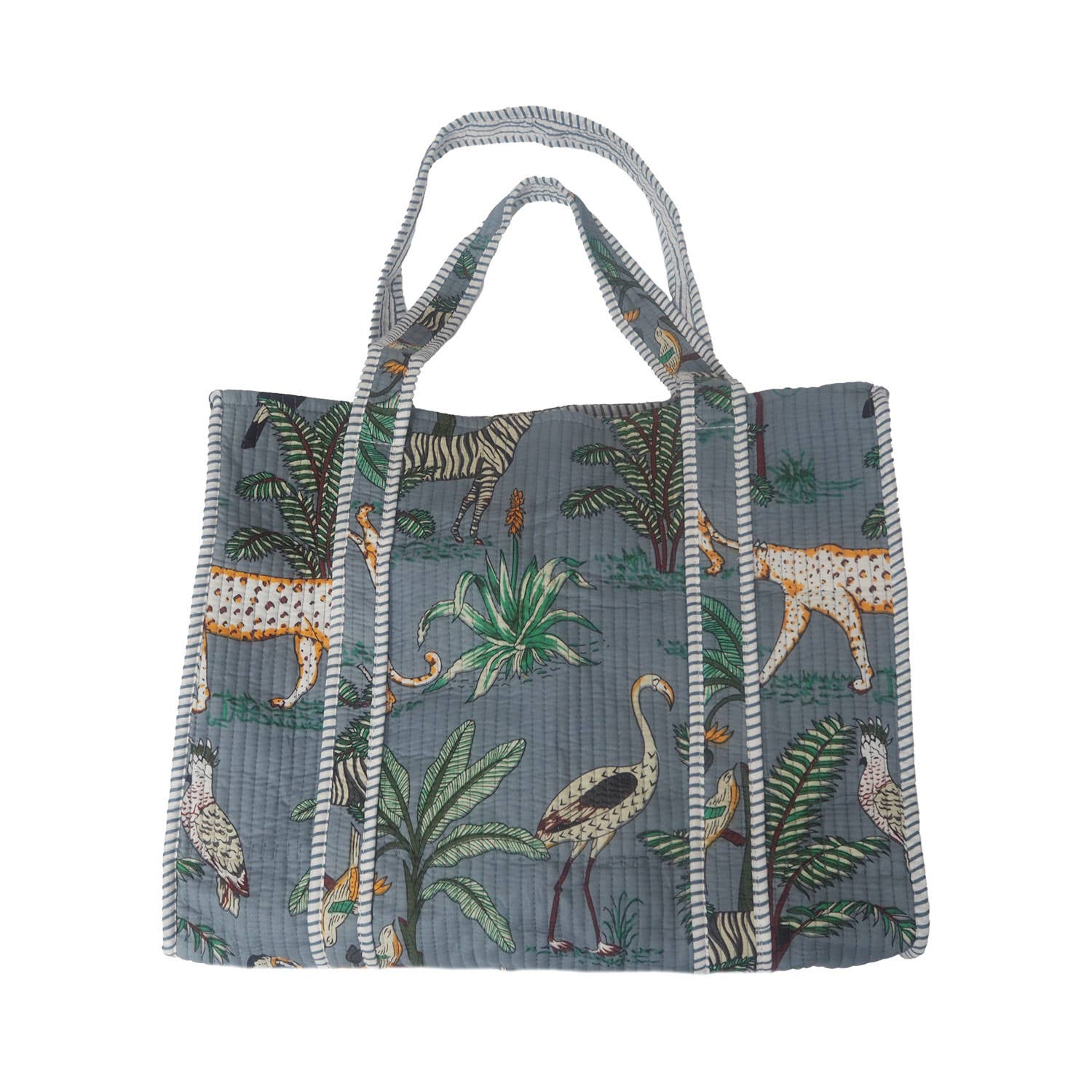 The Paper High Gift Company Limited - Wholesale Tote Bag - Women's - Reversible Jungle Print Quilted Cotton Tote Bag2
