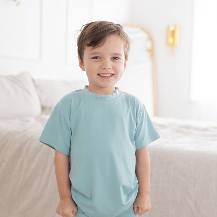 Maglietta a maniche corte oversize per bambino in bambù Snow Cone per la vendita all'ingrosso da parte di Monkeeroos