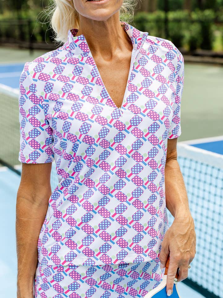 Blair Kortærmet Top - Let's Play Pickle Pink/Blå for engroshandel hos sailor-sailor