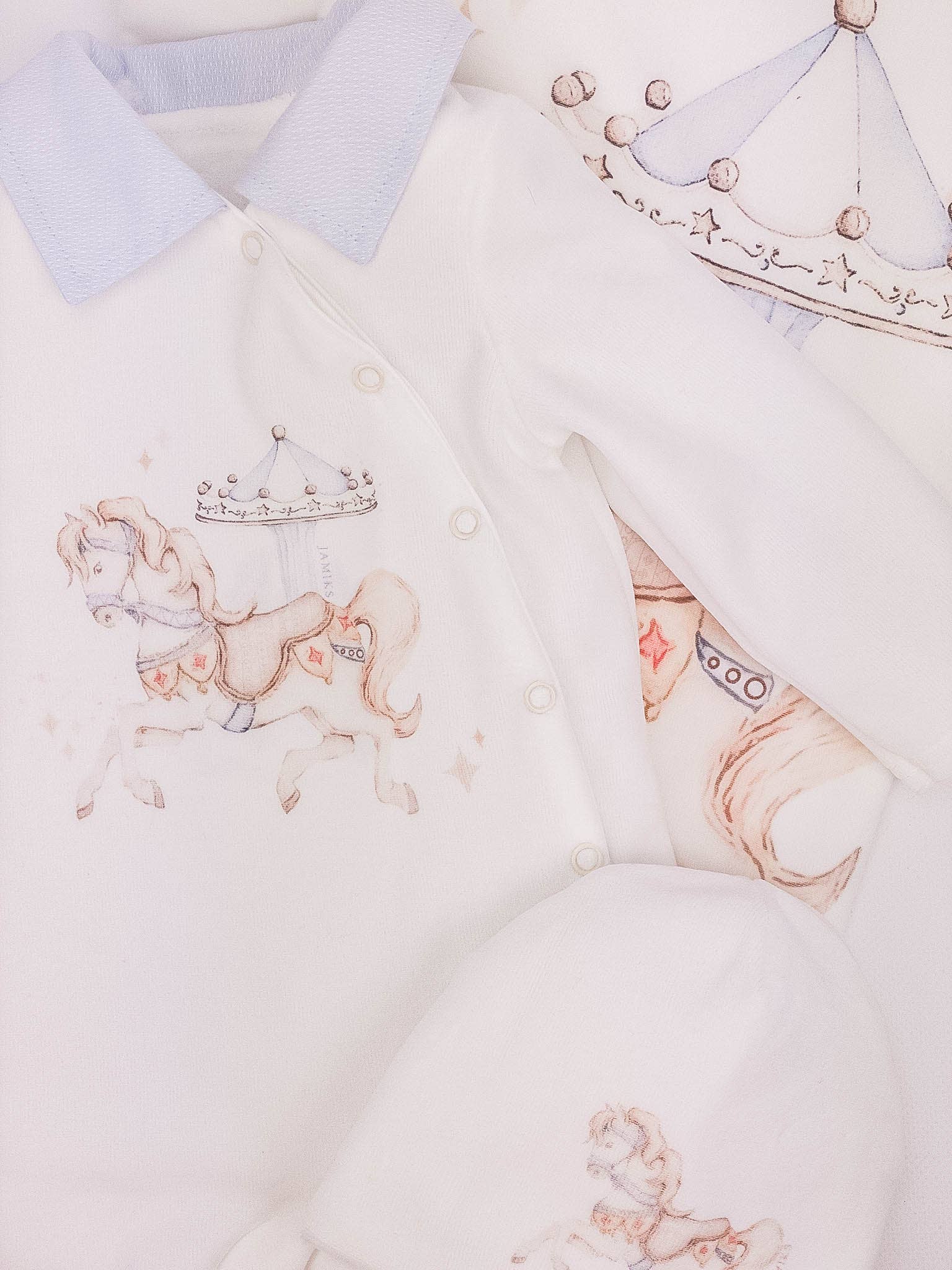 Ecru Cotton Velour Babygrow Janik for wholesale on Faire2