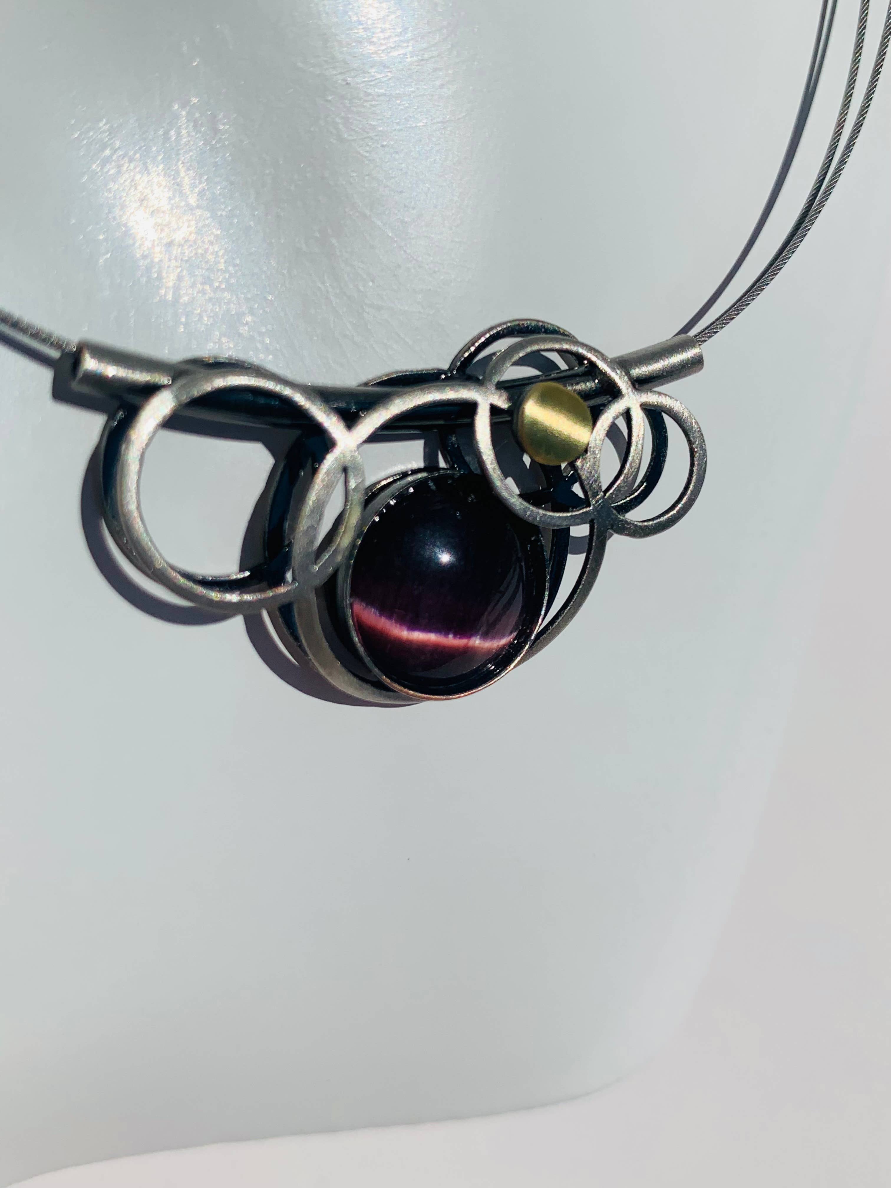 Christophe Poly / Crono Design - Vente Parures de bijoux - ENSEMBLES (GY1) - Collier (G) 17"+2" & Boucles d'oreilles crochet en fil (Y) Ensemble24