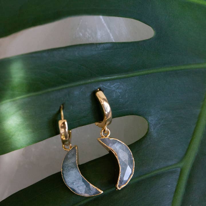 Bohemian and Bouj - Wholesale Huggie Earrings - The Moon Huggies | 18k Gold-Plated3