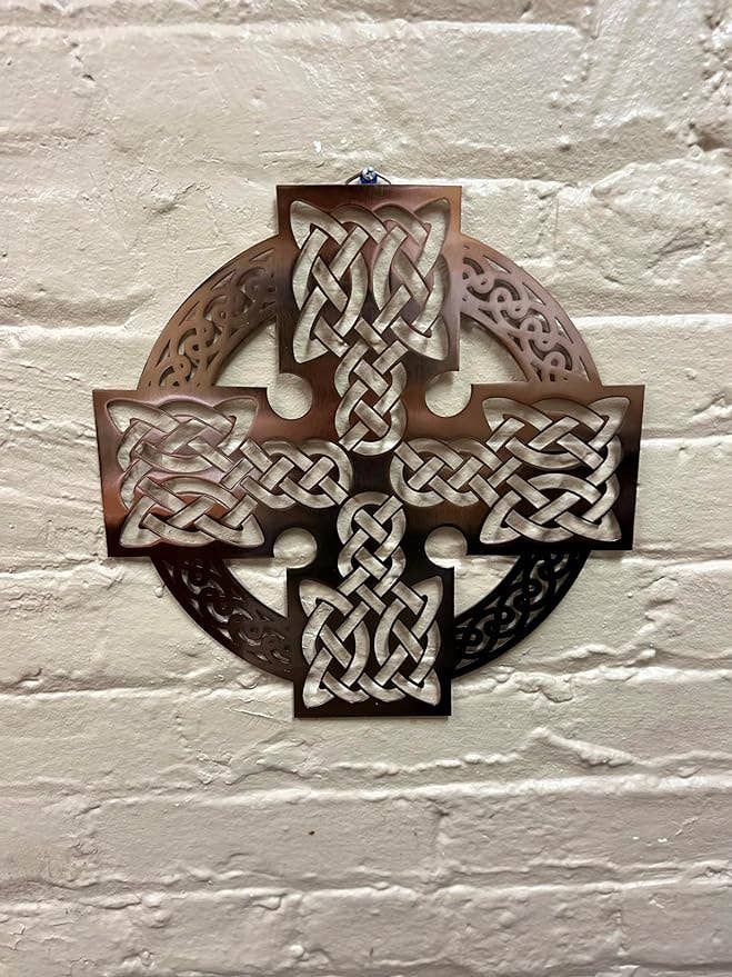 Dublin Gift Company - Wholesale Wall Cross - Irish Celtic Cross round-shaped wall hang - Rose Gold1