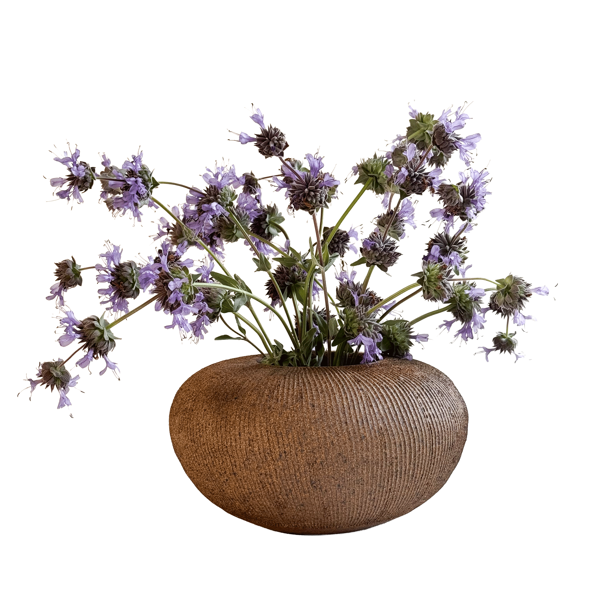 SOMBRA - Wholesale Vase - Sandstone Ribbed Vase 1011