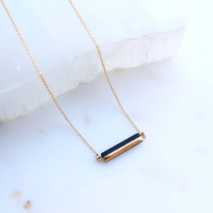 Horizontal Dipped Bar Necklace for wholesale by Mier Luo