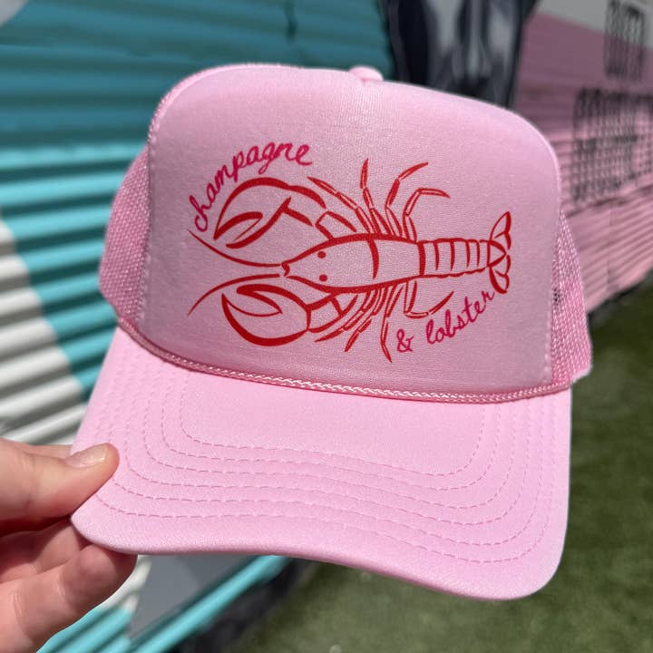 Champagne & Lobster Trucker Cap (Multiple Color Options) for wholesale by Turquoise & Tequila