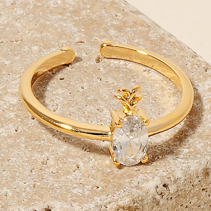 Cz Pineapple Stud Open Band Ring for wholesale by Anarchy Street