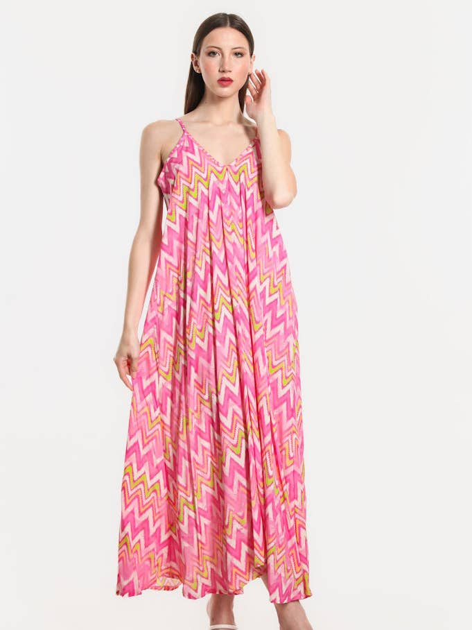 Robe nuisette en viscose River Zigzag (DT111Z) pour la vente par TINA Stephens Italy/Tees By Tina