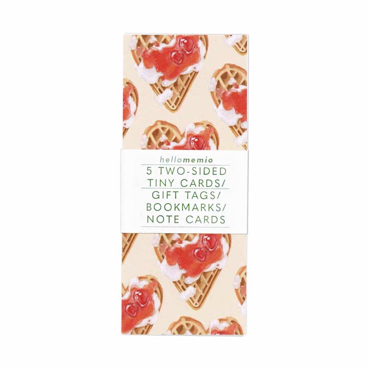 Waffle Hearts Tiny Cards for wholesale by Memio Illustrated Designs