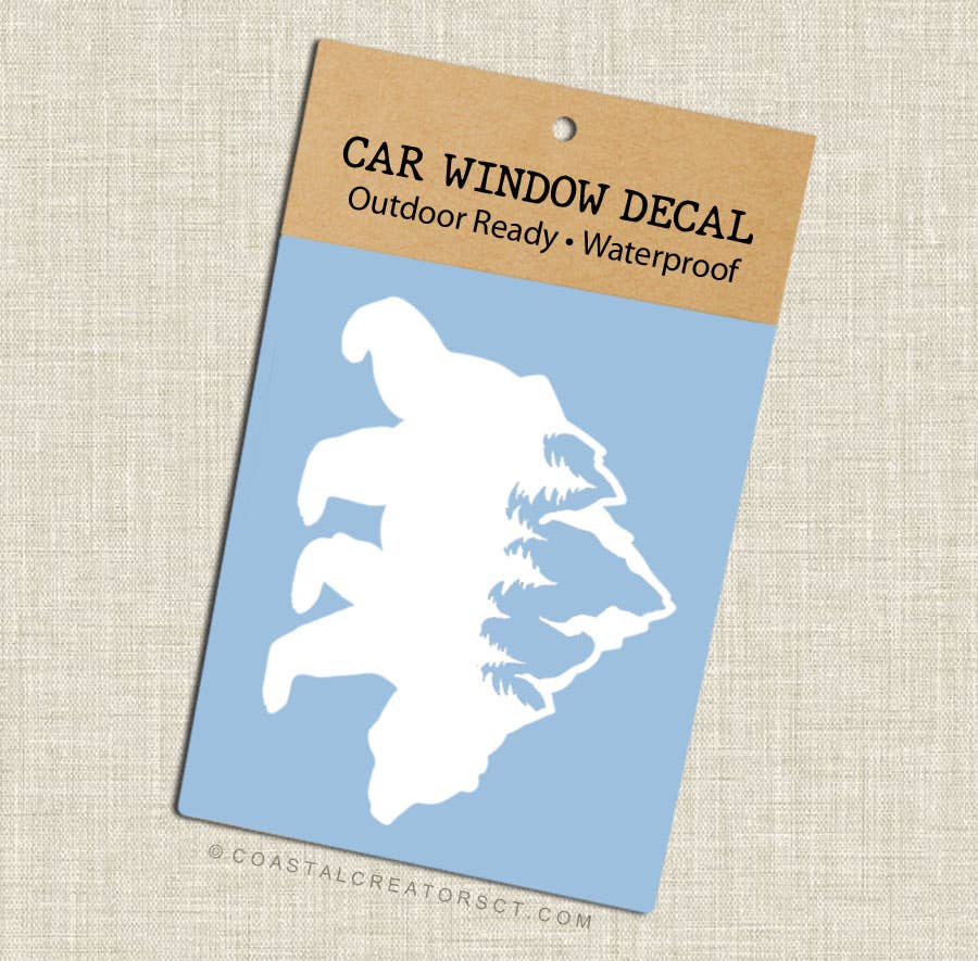 Coastal Creators of Connecticut - Wholesale Wall Decal/Stickers - Bear Mountains White Vinyl Car Window Decal (Packaged)1
