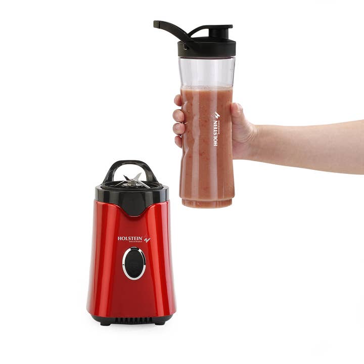 Holstein Housewares - Wholesale Blender - PERSONAL BLENDER METALLIC RED TRAVEL BLENDER 20 OZ