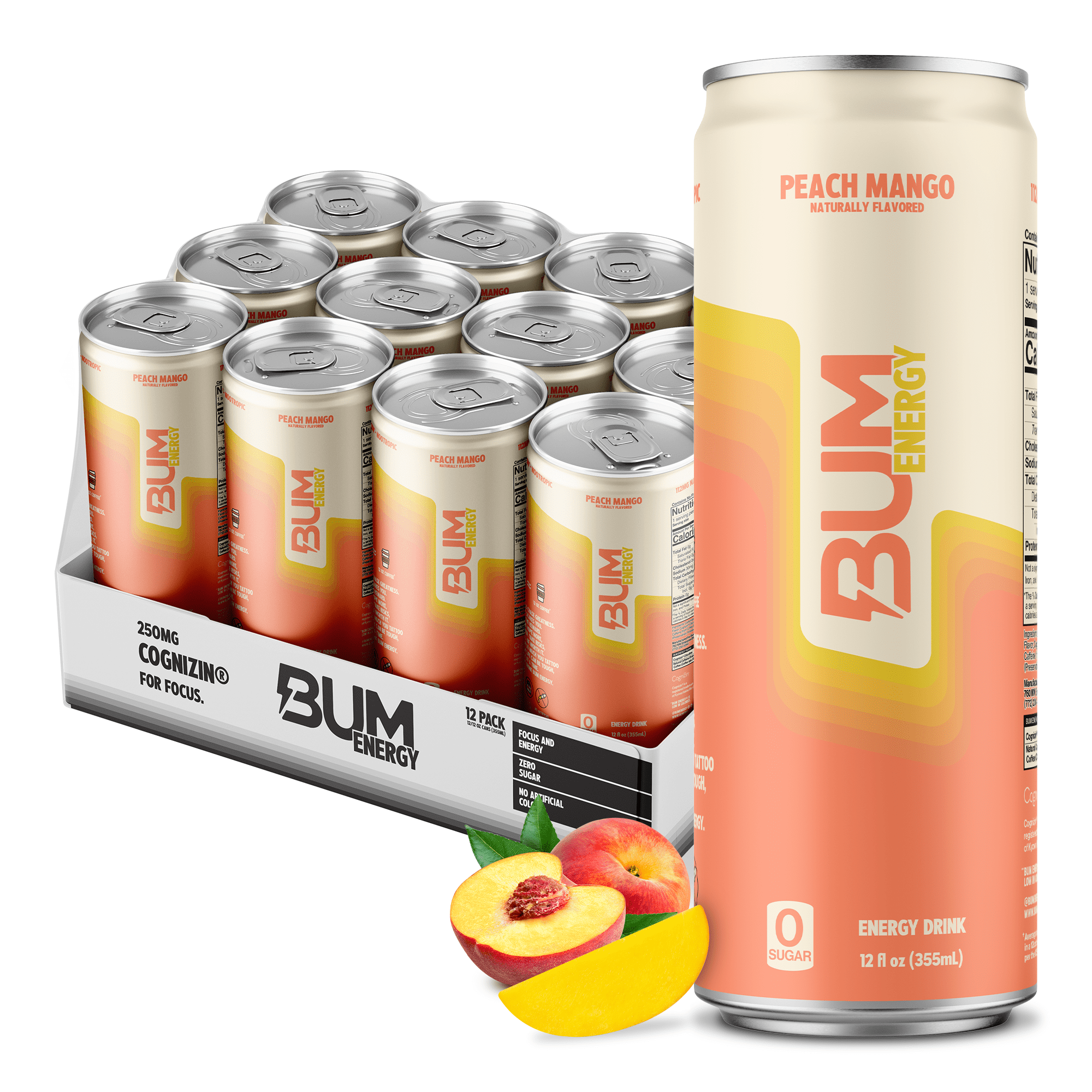 L&F Universal Goods - Wholesale Sports/Energy Drink - Bum Energy Drink Peach Mango 12/12OZ0
