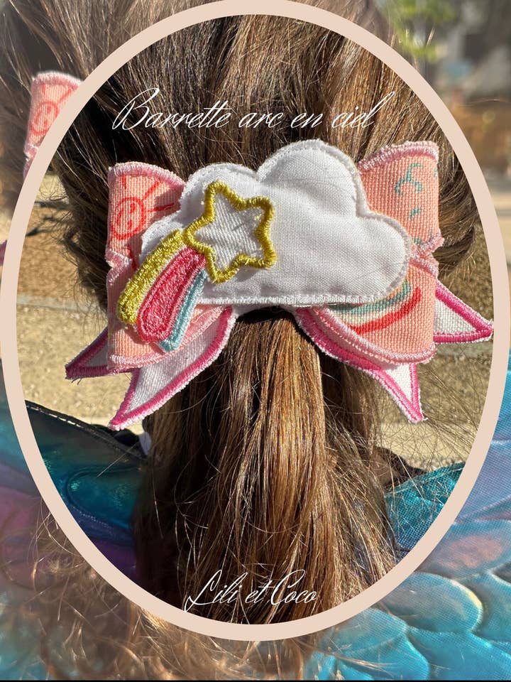 Rainbow hair clip for wholesale by Lilietcoco / Oursonautes