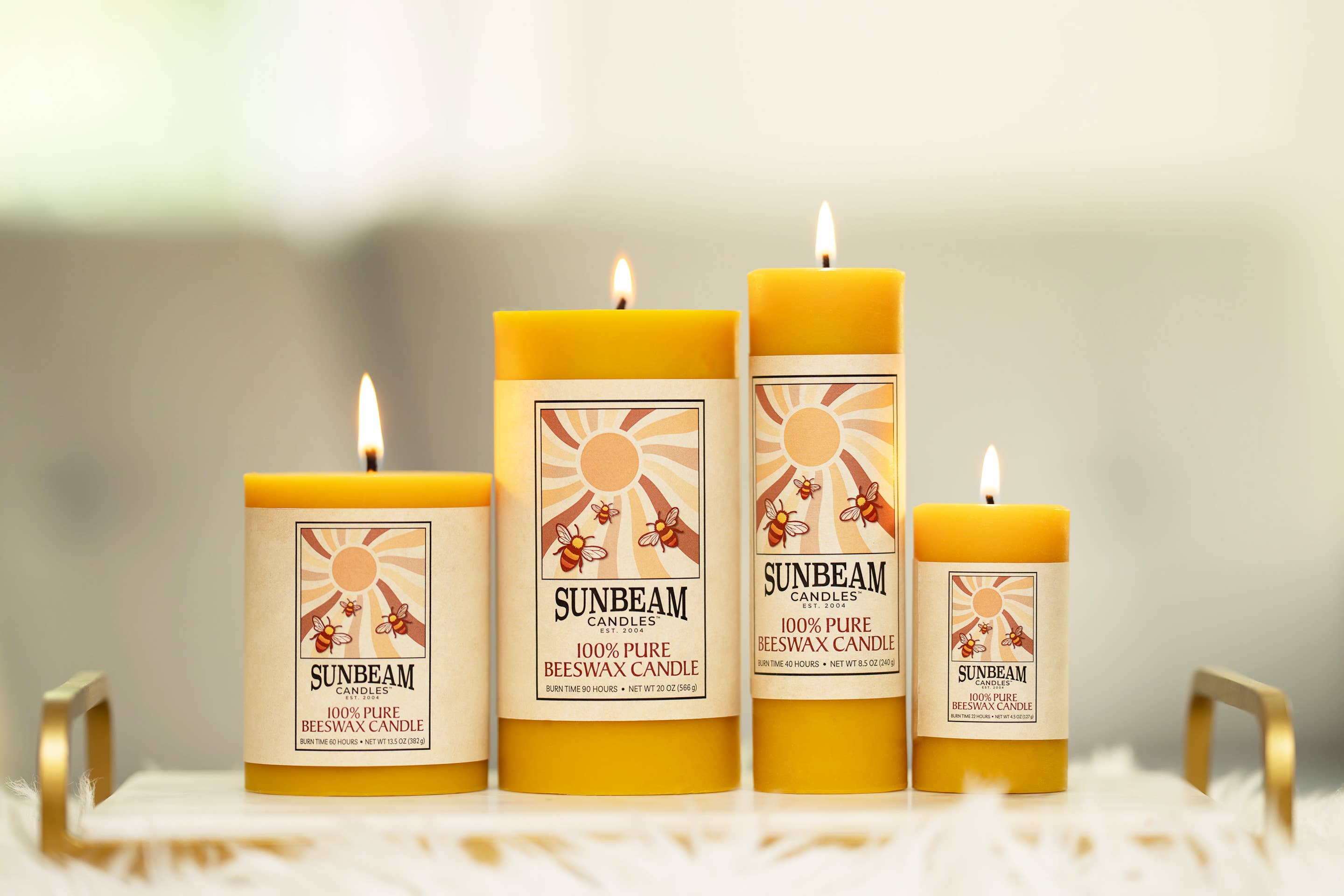 Sunbeam Candles, Inc - Wholesale Pillar Candle - Beeswax Smooth Pillars - Natural4